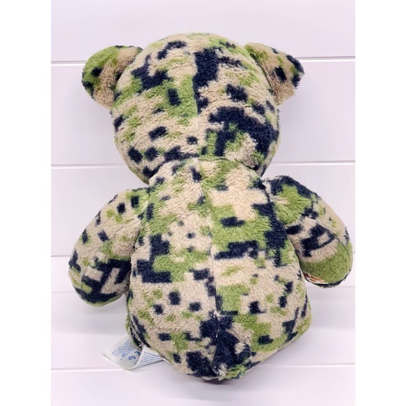 Build A Bear Black Green Brown Digital Camo Camoflauge Plush Teddy Bear 18" - Picture 5 of 6